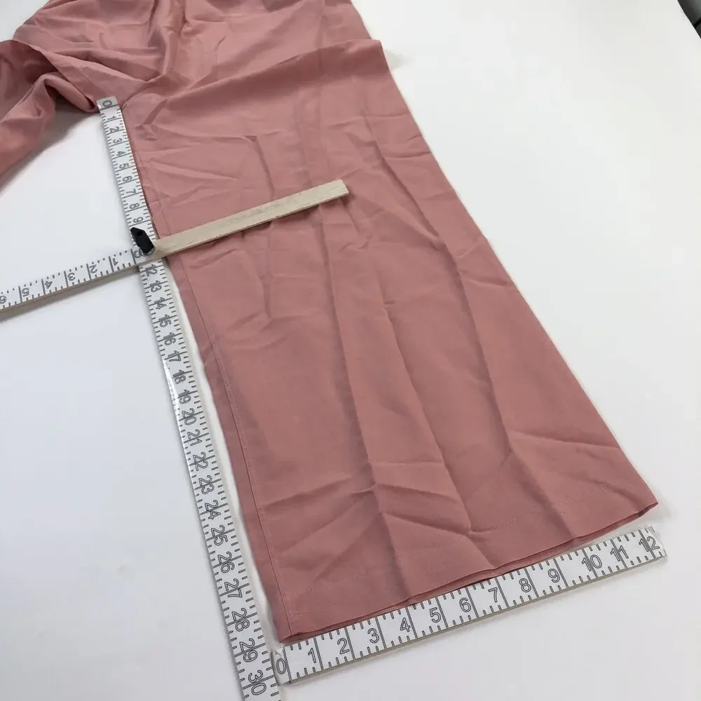 COS EUR 36 (Fit 30W 29L) Linen Cotton High Rise Wide Leg Pants Pink MINT